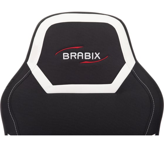 Компьютерное кресло BRABIX Alpha GM-018, ткань/экокожа, черное/белое 532640