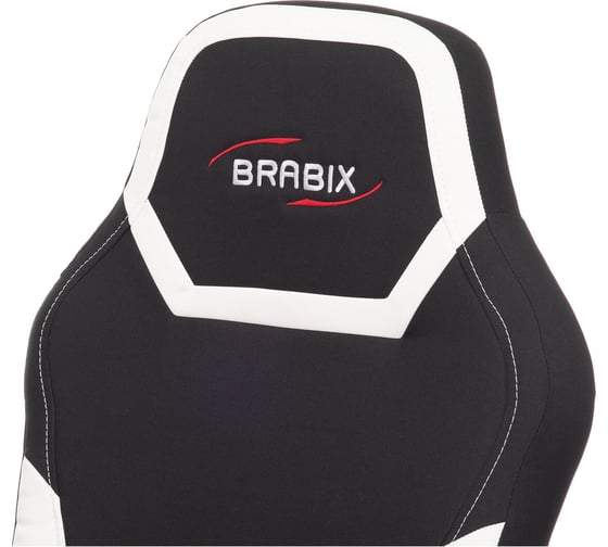 Компьютерное кресло BRABIX Alpha GM-018, ткань/экокожа, черное/белое 532640