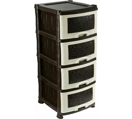 Четырехсекционный комод Violet Ажур коричневый 35421