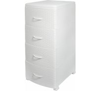 Четырехсекционный комод Violet Ротанг белый 35706