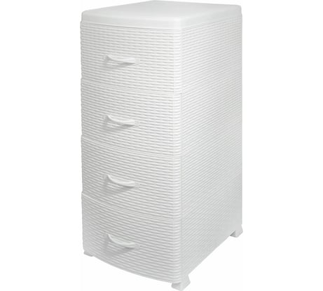 Четырехсекционный комод Violet Ротанг белый 35706