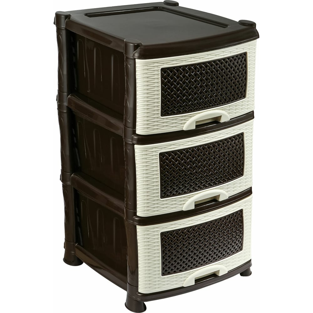 Трехсекционный комод Violet Плетёнка коричневый 35301 - выгодная цена ...