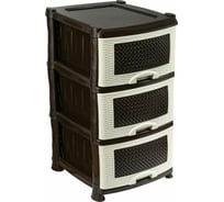 Трехсекционный комод Violet Плетёнка коричневый 35301