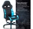 Компьютерное кресло BRABIX Storm GM-006, регулируемые подлокотники, экокожа, черное/голубое 532501 4
