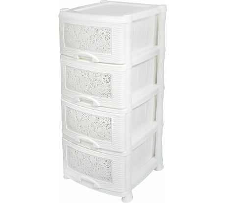 Четырехсекционный комод Violet Ажур белый 35426