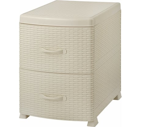 Двухсекционный комод-тумба Violet Ротанг слоновая кость 35526