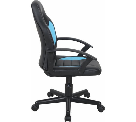 Компьютерное кресло BRABIX Spark GM-201, экокожа, черное/голубое 532505