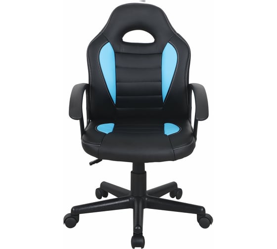 Компьютерное кресло BRABIX Spark GM-201, экокожа, черное/голубое 532505