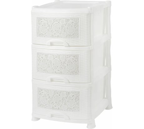 Трехсекционный комод Violet Ажур белый 35326