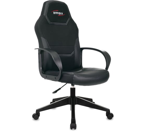 Компьютерное кресло BRABIX Alpha GM-018, ткань/экокожа, черное 532636 1