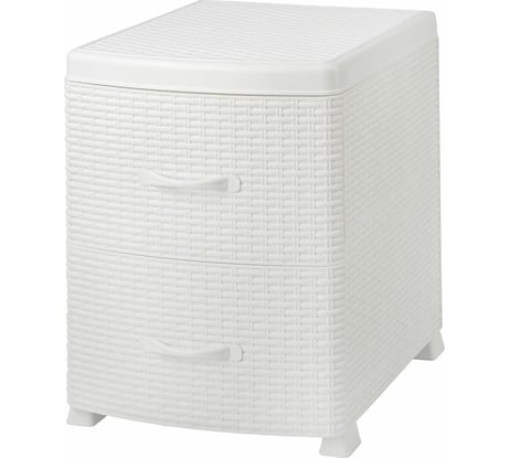 Двухсекционный комод-тумба Violet Ротанг белый 35506