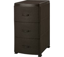 Трехсекционный комод Violet Ротанг коричневый 35601