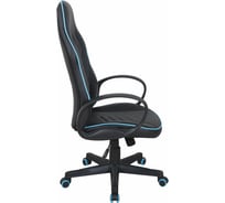 Компьютерное кресло BRABIX Flame GM-004, экокожа, черное/голубое 532498