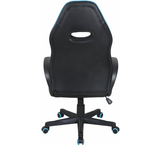 Компьютерное кресло BRABIX Flame GM-004, экокожа, черное/голубое 532498