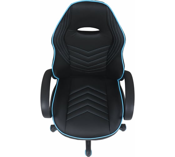Компьютерное кресло BRABIX Flame GM-004, экокожа, черное/голубое 532498