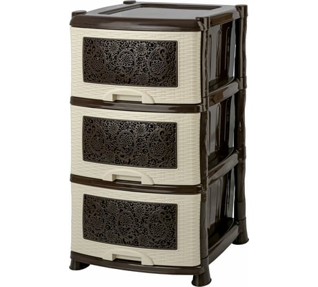 Трехсекционный комод Violet Ажур коричневый 35321