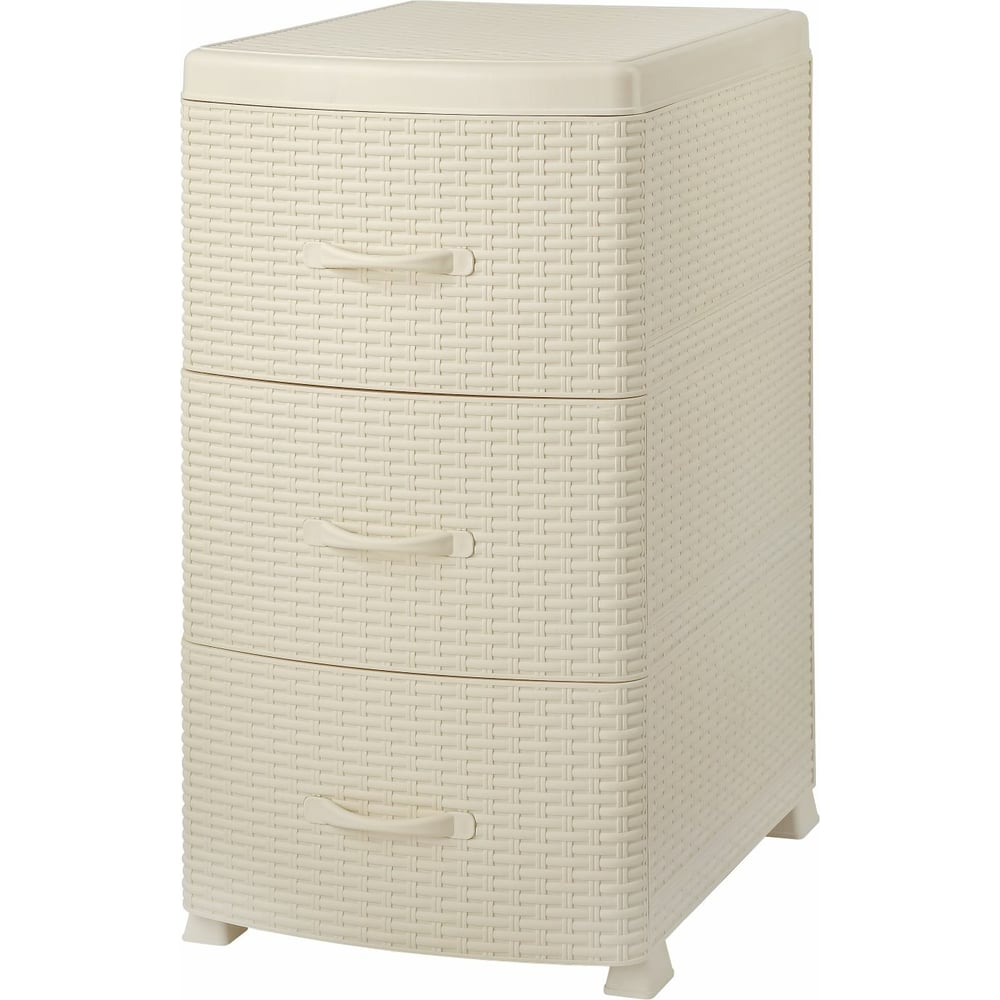 Трехсекционный комод Violet Ротанг слоновая кость 35626 - выгодная цена ...