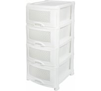 Четырехсекционный комод Violet Плетёнка белый 35406