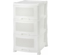 Трехсекционный комод Violet Плетёнка белый 35306