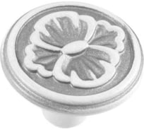 Мебельная ручка-кнопка Левша FB-025 000 серебро, прованс/9003, белый, матовый У8-0409