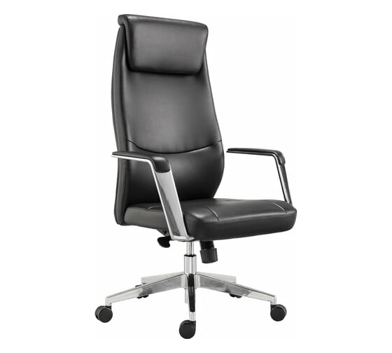 Офисное кресло BRABIX PREMIUM Jazz EX-757, синхромеханизм, алюминий, экокожа, черное 532489