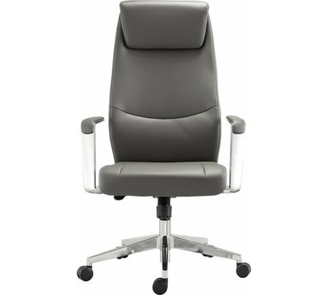 Офисное кресло BRABIX PREMIUM Jazz EX-757, синхромеханизм, алюминий, экокожа, серое 532490