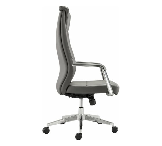 Офисное кресло BRABIX PREMIUM Jazz EX-757, синхромеханизм, алюминий, экокожа, серое 532490
