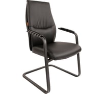 Офисное кресло CHAIRMAN VISTA V black на полозьях, экокожа, черный 00-07093595