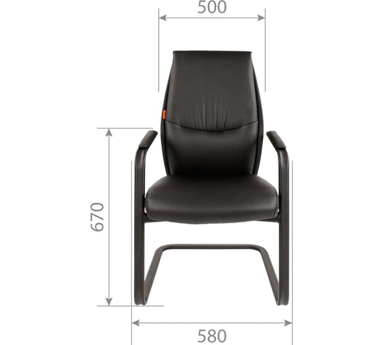 Офисное кресло CHAIRMAN VISTA V black на полозьях, экокожа, черный 00-07093595