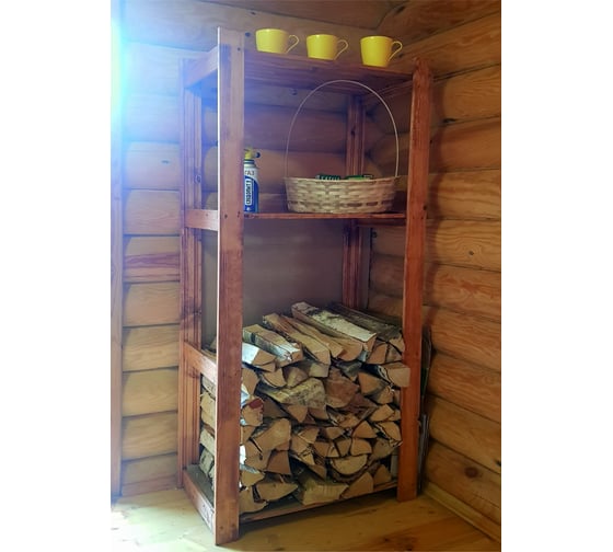 Деревянный стеллаж SAFORA серия С №1, 4 полки, 115x63x35 см, высота полки 48 см 4.35.С1.115МП