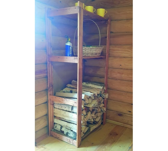 Деревянный стеллаж SAFORA серия С №1, 4 полки, 115x63x35 см, высота полки 48 см 4.35.С1.115МП