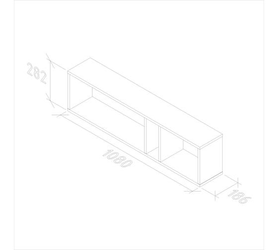 Навесная полка ФЕЛИКС 108x18.6x28.2 белый, дуб сонома белый ПК-МКП-ПЛН108Х19-В1-1180