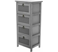 Комод TODI с бамбуковой вставкой, 4-х ярусный, серый 700-732 806951007516