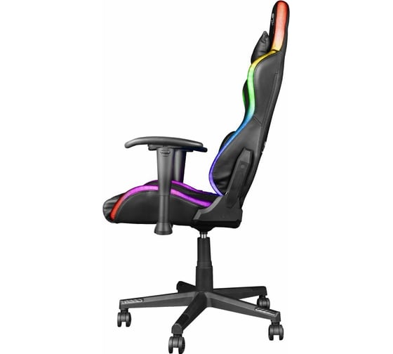 Игровое компьютерное кресло Trust GXT 716 Rizza 23845 кожзам, с подсветкой, черное Б0053012