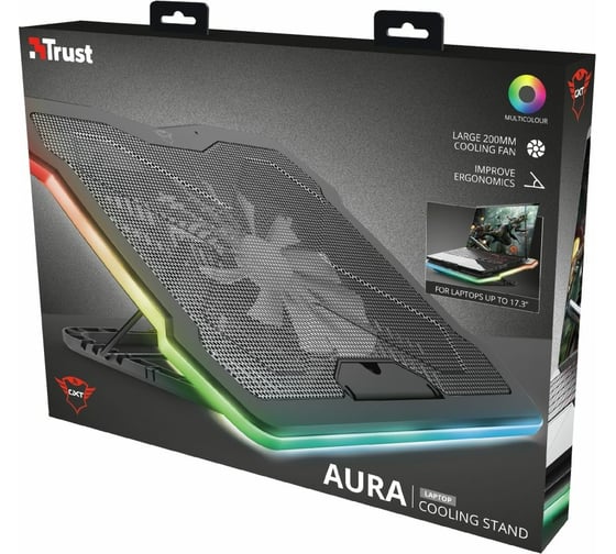 Охлаждающая подставка для ноутбука Trust AURA 24192 с цветной подсветкой, 17 дюймов Б0052854