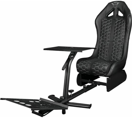 Игровое кресло Trust GXT 1155 RALLY кожзам, черное, с подставкой для рулевого колеса и педалей Б0052830