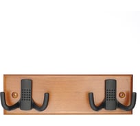 Настенная вешалка на деревянной планке с двойным крючком Трибатрон Комфорт-2/2 вишня-чёрный муар 87996