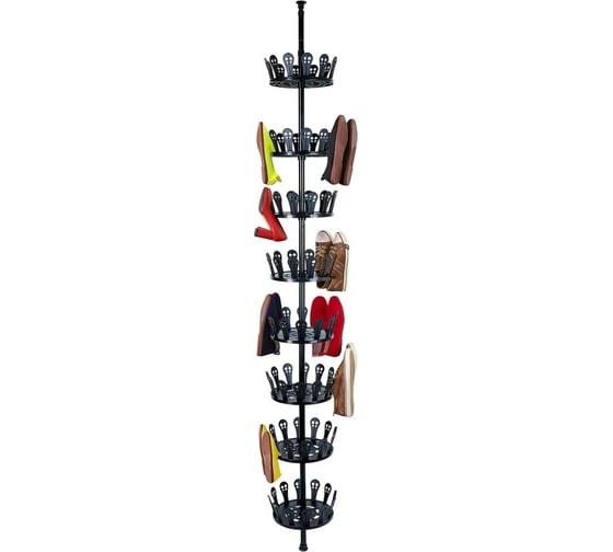 Телескопическая стойка для обуви Tatkraft JO для 48 пар, 31.5x240-280x31.5 см 8 вращающихся ярусов 13087 1