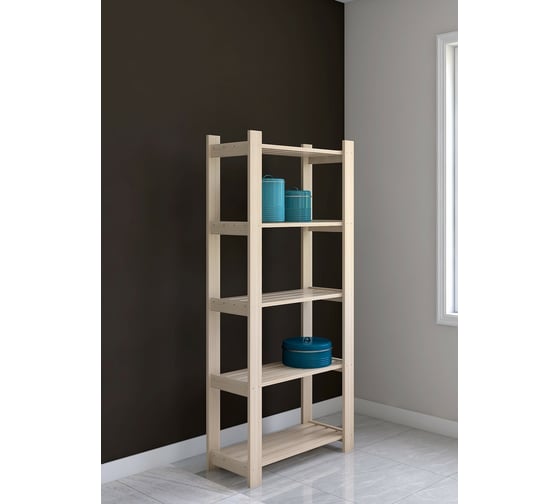 Деревянный стеллаж SAFORA серия N 3/1 5 полок, 180x82x35 см, высота полки 40 см 5.35.N3.180/1