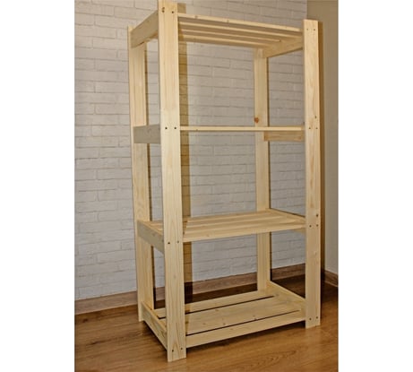 Деревянный стеллаж SAFORA серия В №2 4 полки, 150x63x28 см, высота полки 48 см 4.28.В2.150