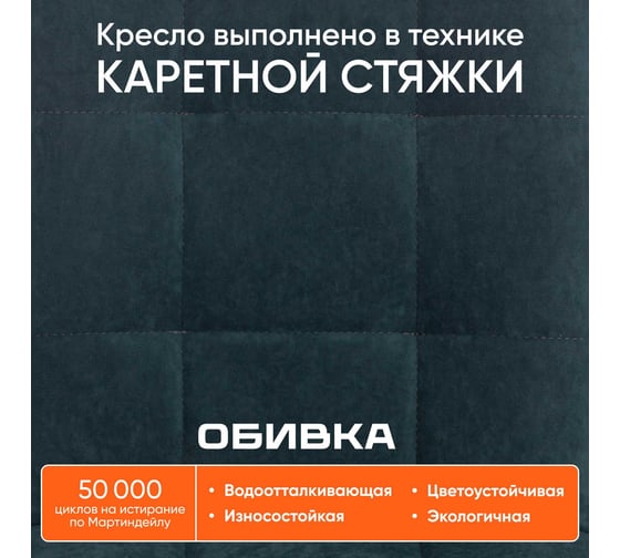 Кресло Tetchair ZERO велюр Clermon, малахит 089 19147