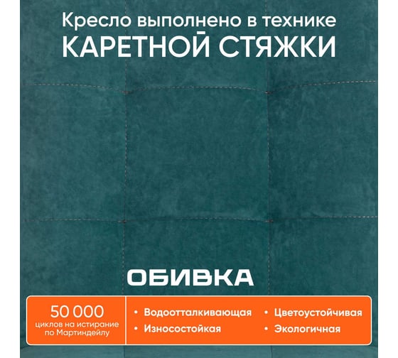 Кресло Tetchair ZERO велюр Clermon, бирюзовый 140 19146