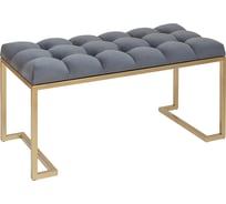 Банкетка GreenWeen OMEGA MINI, золотая, Mouse Grey, каретная стяжка GW-OMEGAMINI-MG-850G-K