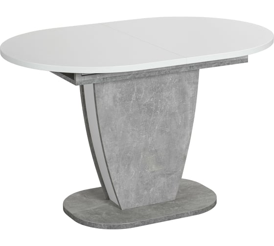 Обеденный стол Tetchair SATURN ЛДСП, 120-160x80x75,5 см, бетон/белый 19127