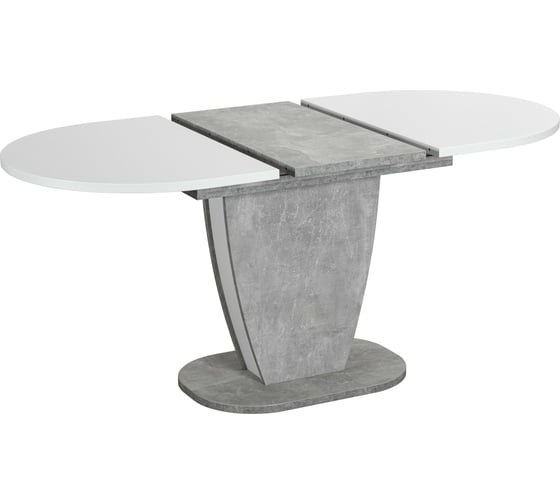 Обеденный стол Tetchair SATURN ЛДСП, 120-160x80x75,5 см, бетон/белый 19127