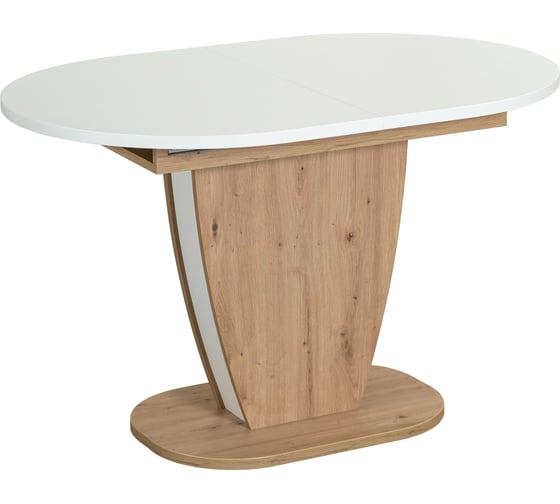 Обеденный стол Tetchair SATURN ЛДСП, 120-160x80x75,5 см, дуб артисан/белый 19126