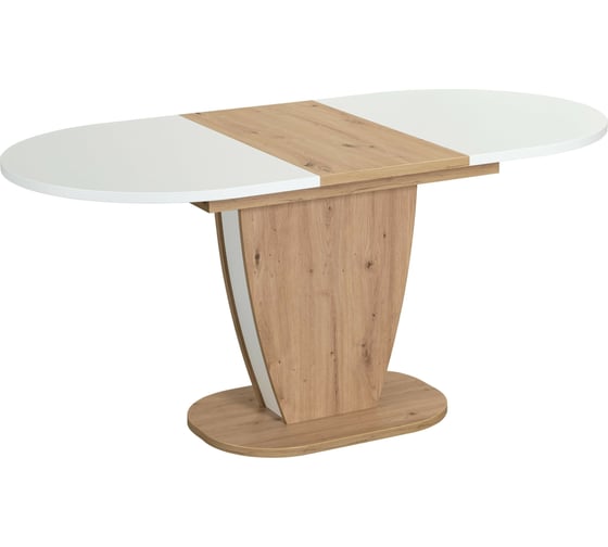 Обеденный стол Tetchair SATURN ЛДСП, 120-160x80x75,5 см, дуб артисан/белый 19126