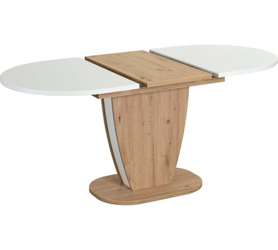Обеденный стол Tetchair SATURN ЛДСП, 120-160x80x75,5 см, дуб артисан/белый 19126