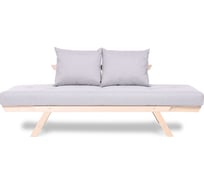Кушетка Dr. Bronz Wood Melody натуральное дерево, светло-серый матрас с подушками, 200x70x61 см SI0301021