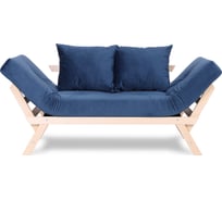 Кушетка Dr. Bronz Wood Melody натуральное дерево, синий матрас с подушками, 200x70x61 см SI0301051